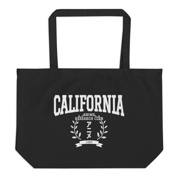 California Anime Research Club Fun Graphic Large Tote Bag-Black